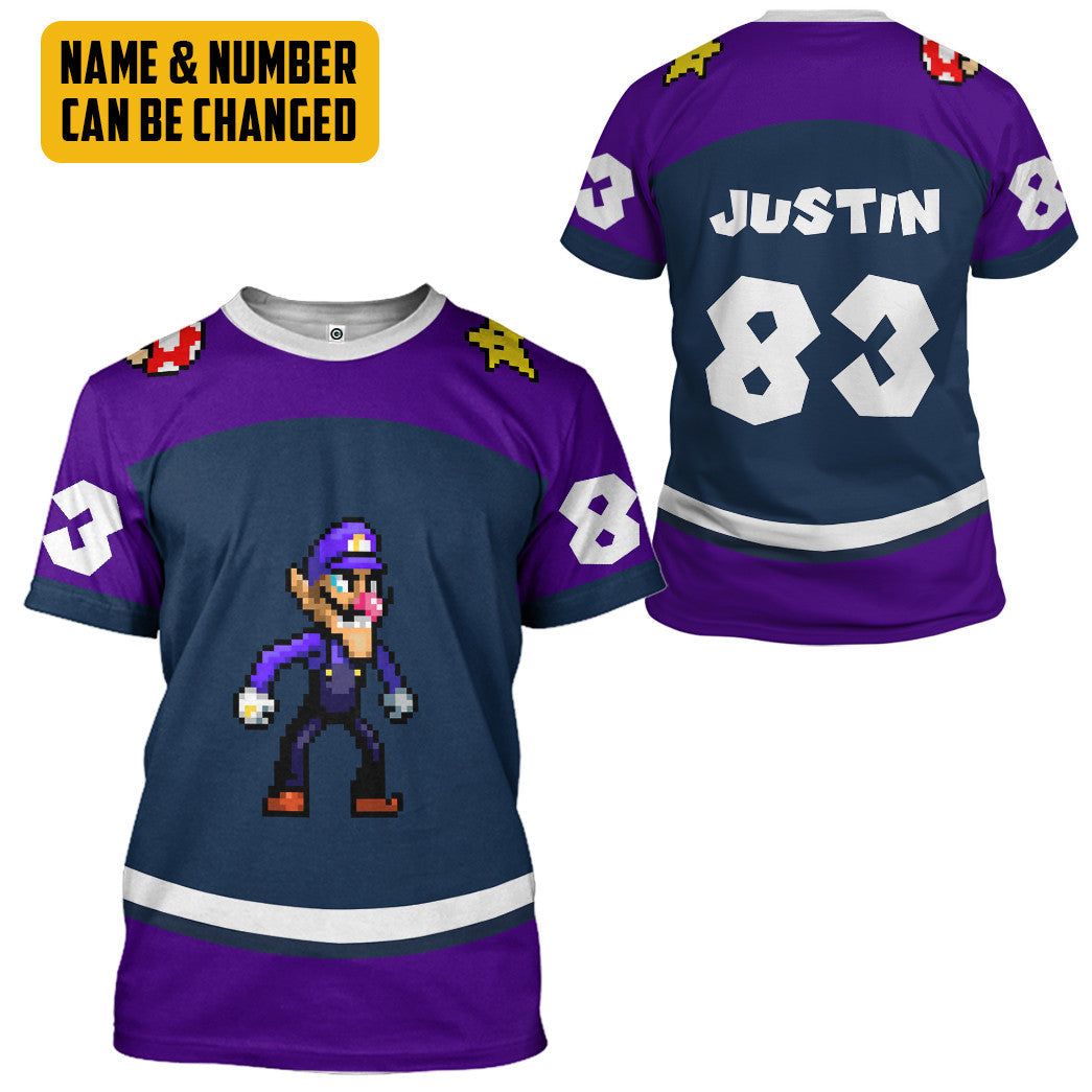  Waluigi Sports Custom Name Custom Number Hoodie Tshirt Apparel