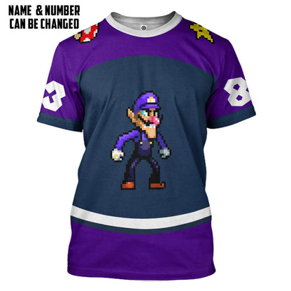  Waluigi Sports Custom Name Custom Number Hoodie Tshirt Apparel