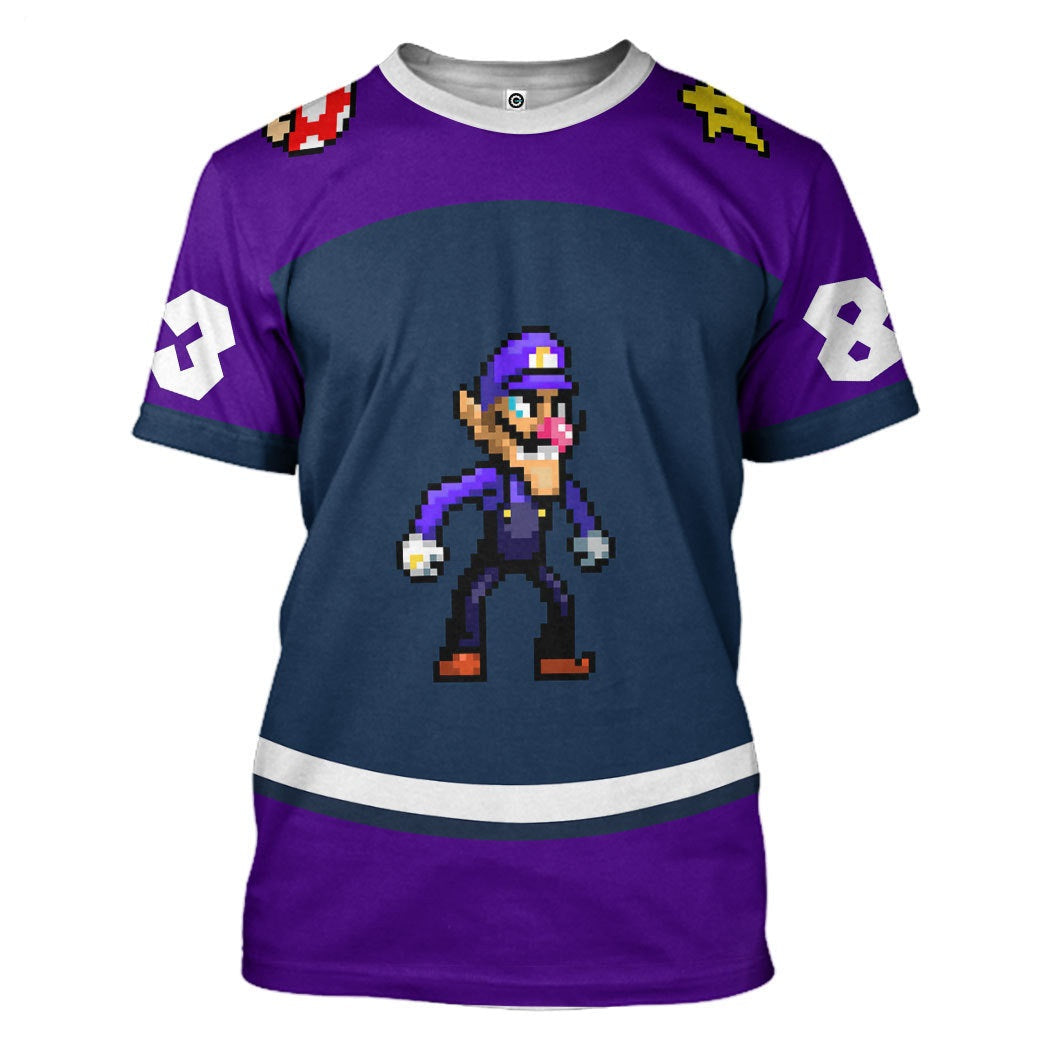  Waluigi Sports Custom Name Custom Number Hoodie Tshirt Apparel