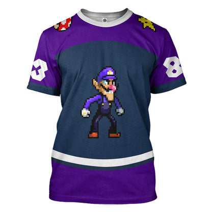  Waluigi Sports Custom Name Custom Number Hoodie Tshirt Apparel