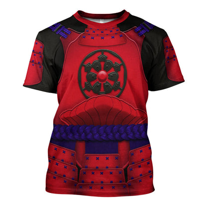Stwa Ashigaru Red Akazonae Koyal Guard Costume T-Shirt For Men And Women CSSWR033