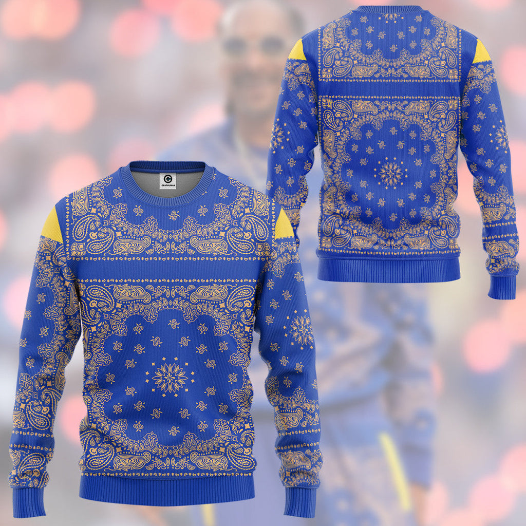  Royal Blue Bandana Snoop Custom Tshirt Hoodie Apparel