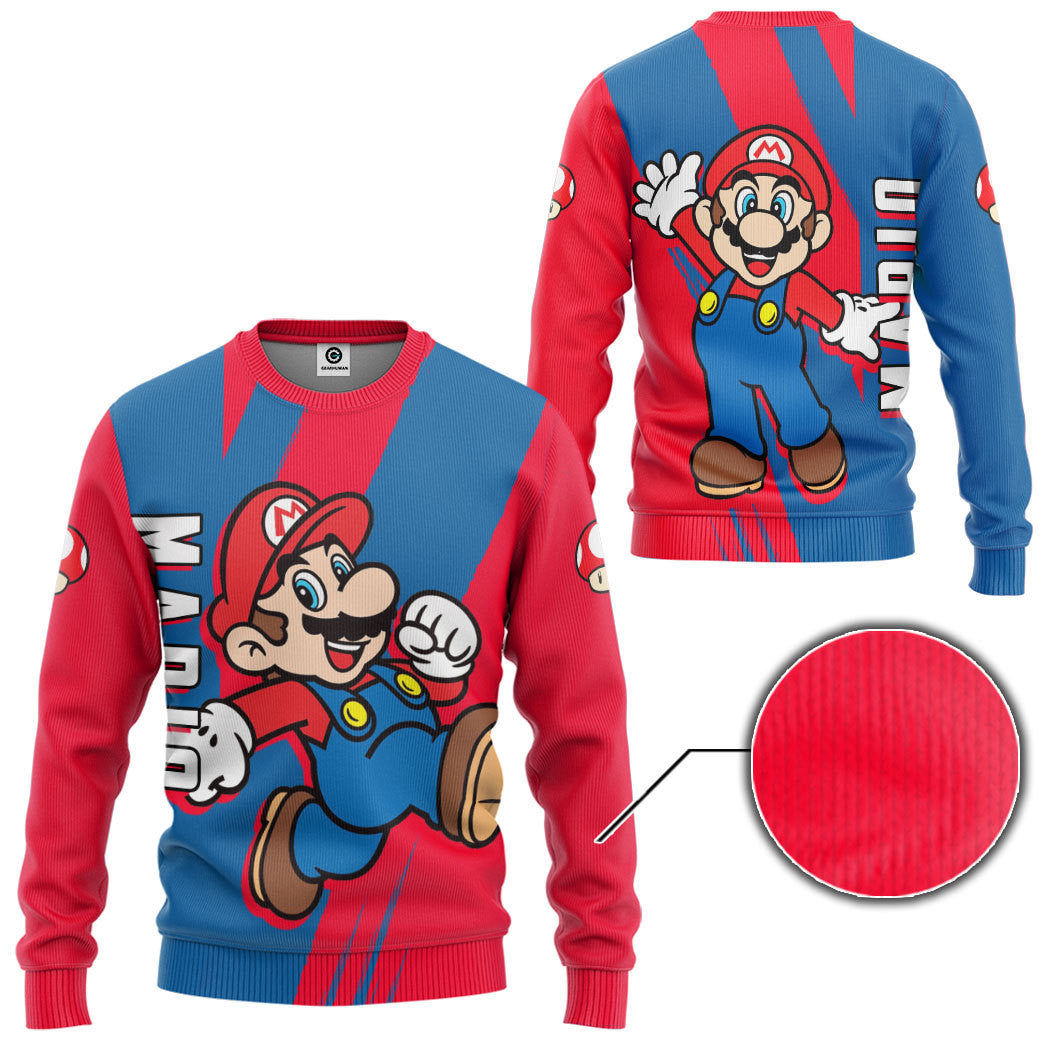  Happy Mario Custom Hoodie Tshirt Apparel