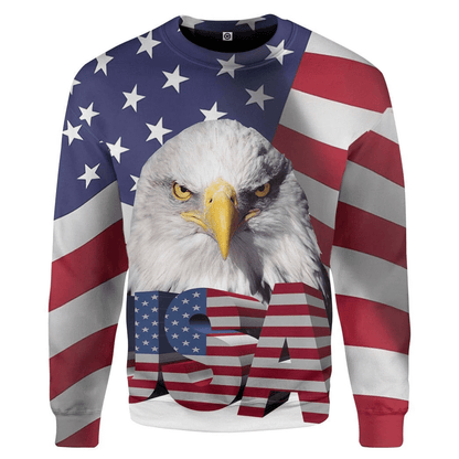 Eagle USA Flag QT301166Hg Custom Hoodie