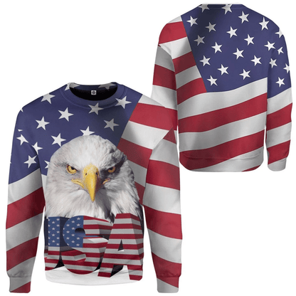 Eagle USA Flag QT301166Hg Custom Hoodie