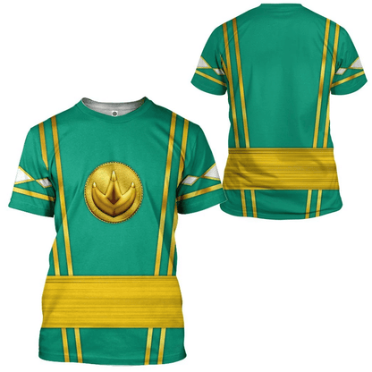 Green Ninja Mighty Morphin Power Rangers - Cosplay Costume Hoodie QT209435