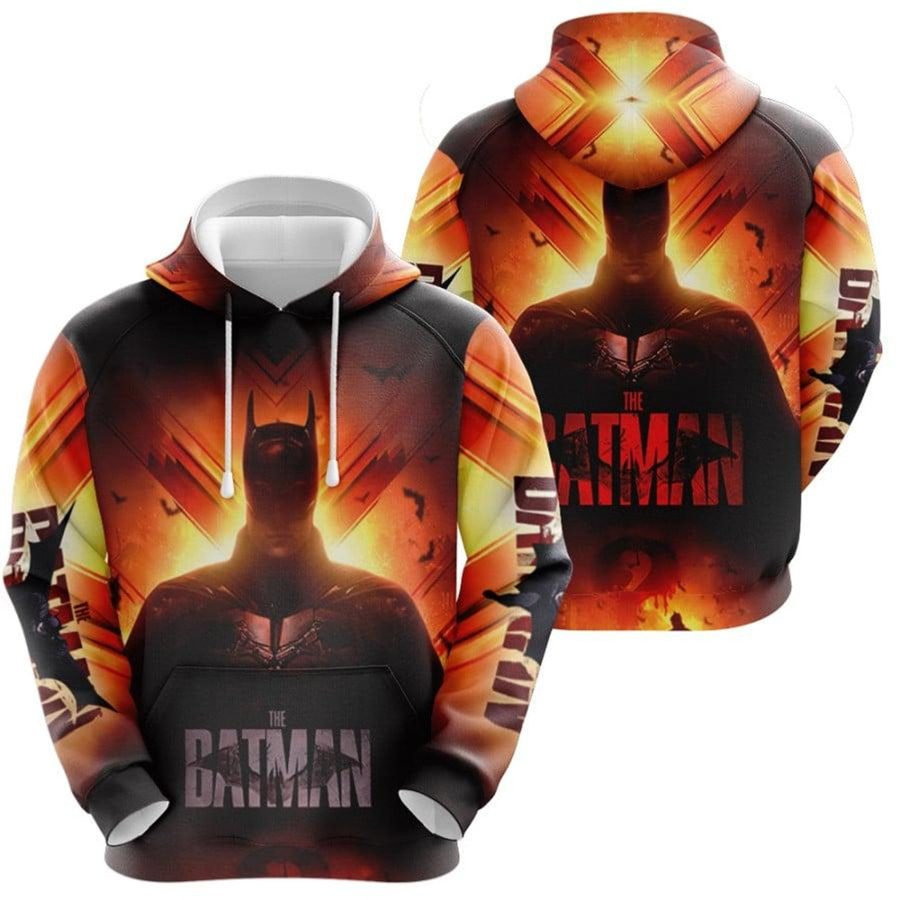 Batman Hoodie Dc The Batman Dark Knight Comics Hoodie Orange Unisex - Cozy Hoodie For Cold Weather