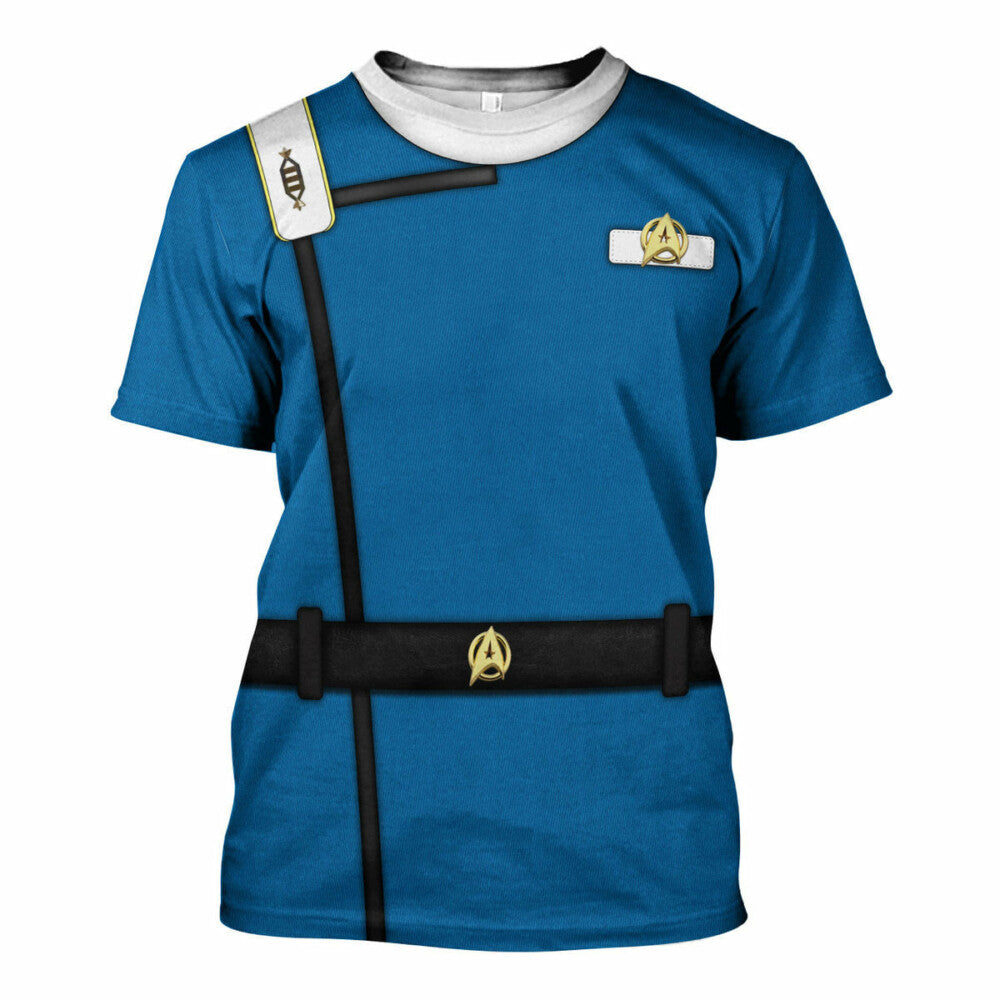 SaTr Wrath Of Khan Kirk Spock Starfleet Blue Cool T-Shirt
