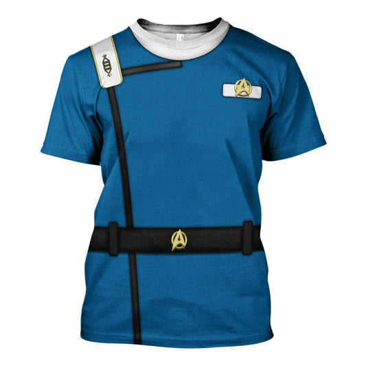 SaTr Wrath Of Khan Kirk Spock Starfleet Blue Cool T-Shirt