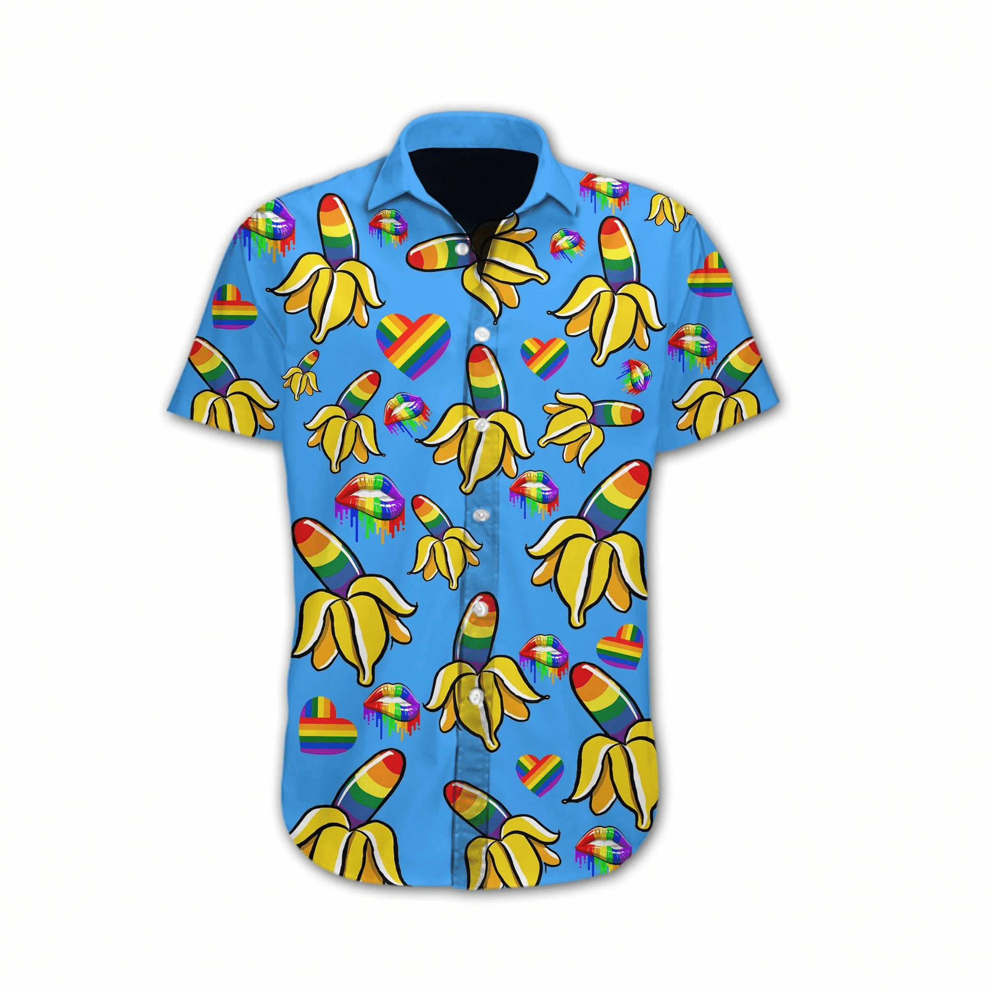 Funny Gay Pride Hawaiian Shirt, Banana LGBT Hawaiian T Shirt