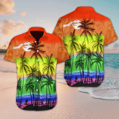 LGBT Beach Hawaiian Shirt, Beach Beautiful Design Hawaiian Shirt
