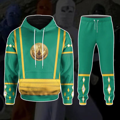 Green Ninja Mighty Morphin Power Rangers - Cosplay Costume Hoodie QT209362