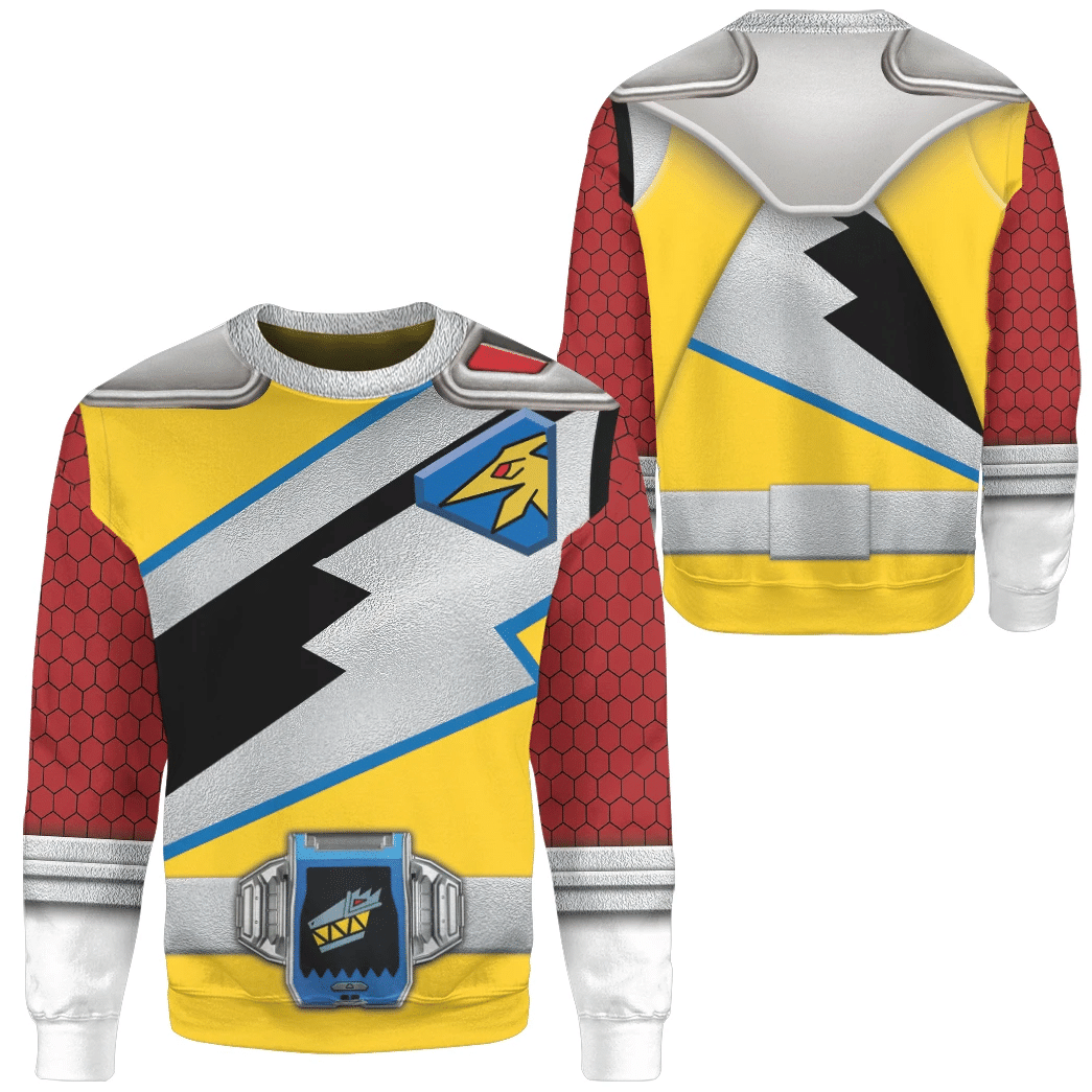 Dino Charge Power Rangers Gold Ranger Custom Cosplay Costume Hoodie QT210114Hf