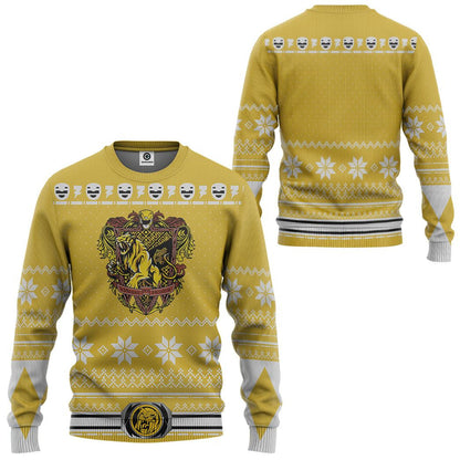 Yellow Power Ranger Pattern Christmas - Hoodie QT309289