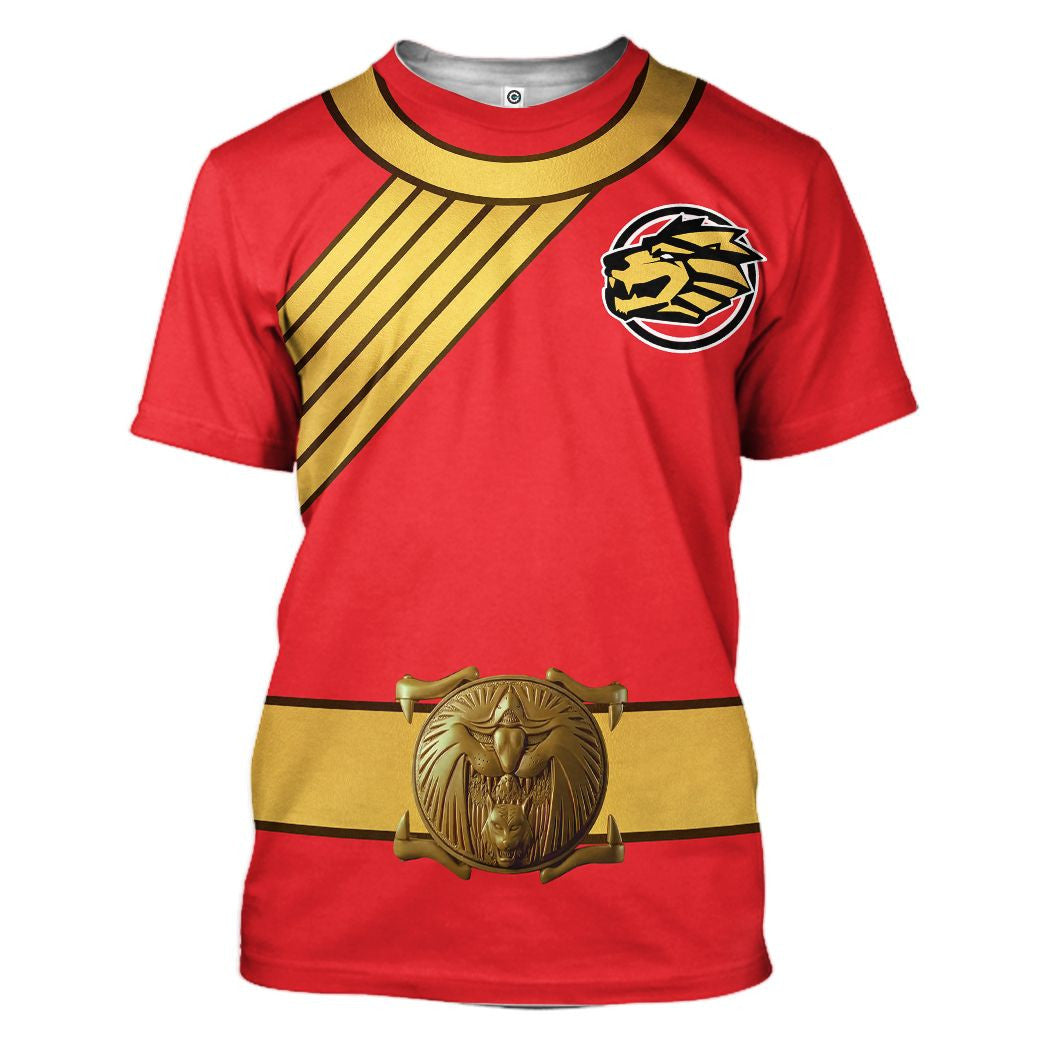 Red Wild Force Ranger Custom Cosplay Costume Hoodie QT208085Tf