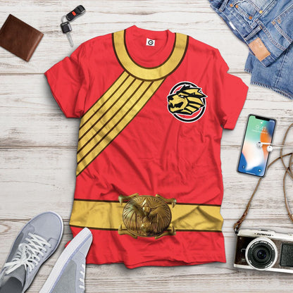 Red Wild Force Ranger Custom Cosplay Costume Hoodie QT208085Tf