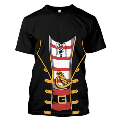 Funny Men's Pirate Custom Cosplay Costume T-shirt - Hoodies QT210706Hf