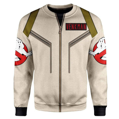 Ghostbusters venkman hero Custom Cosplay Costume Zip Hoodie Sweatshirt QT208553Hc