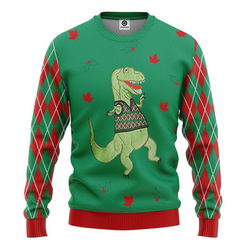 Dinosaur Ugly Sweater Custom Tshirt Hoodie QT207071Hc