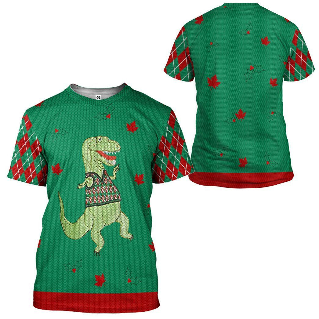  Dinosaur Ugly Sweater Custom Tshirt Hoodie QT207071Hc