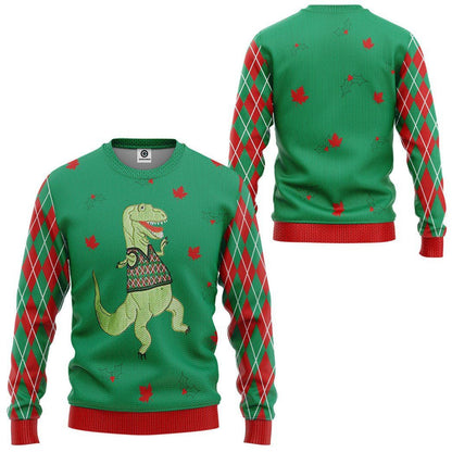  Dinosaur Ugly Sweater Custom Tshirt Hoodie QT207071Hc