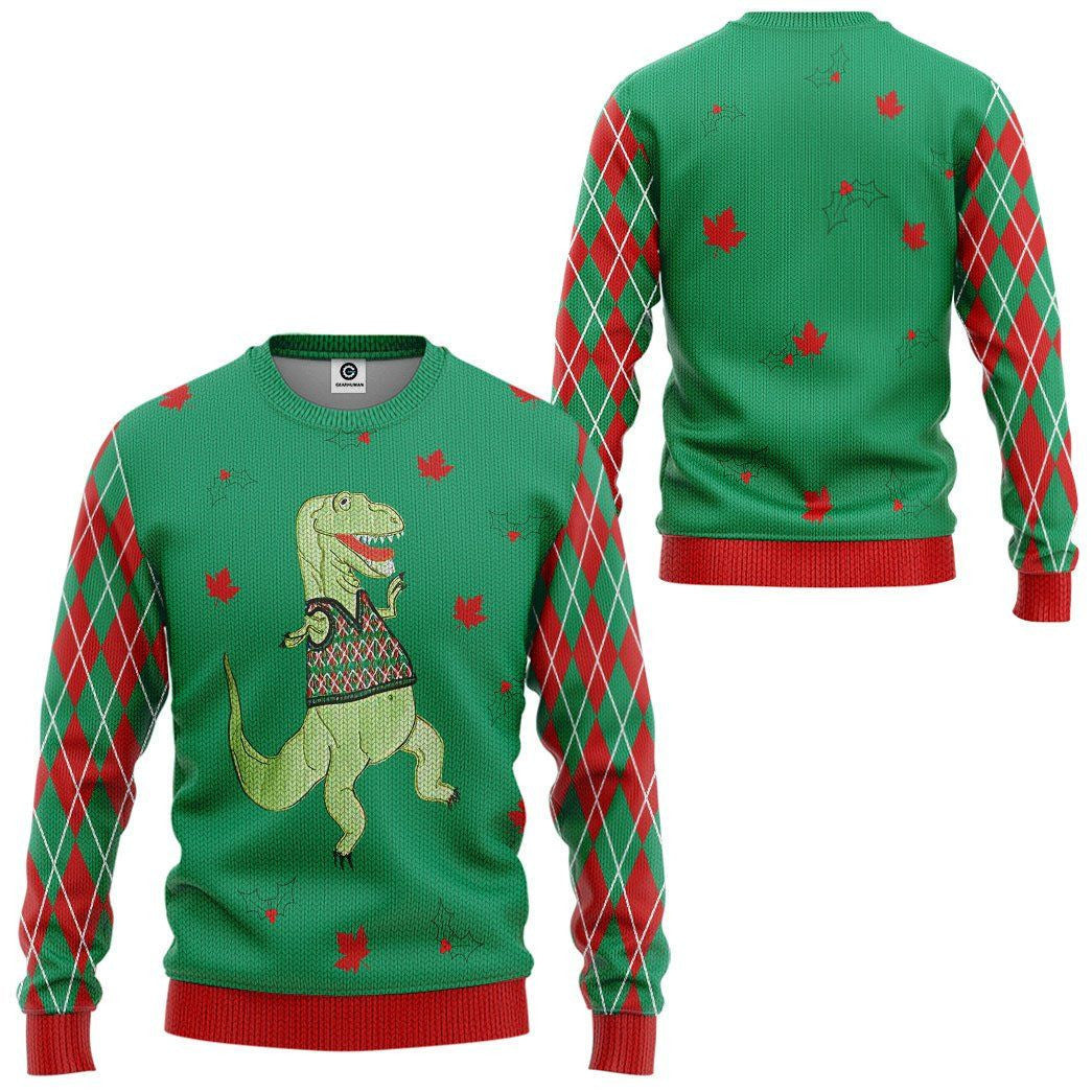 Dinosaur Ugly Sweater Custom Hoodie QT207071Hc