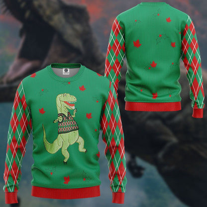 Dinosaur Ugly Sweater Custom Hoodie QT207071Hc