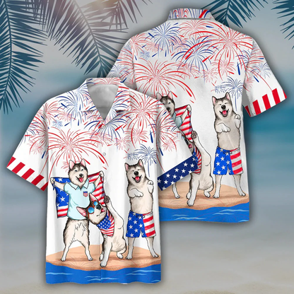 Alaska Hawaiian Shirt - Independence Is Coming, American Dog Aloha Beach Shirt, Dog Hawaii Shirt