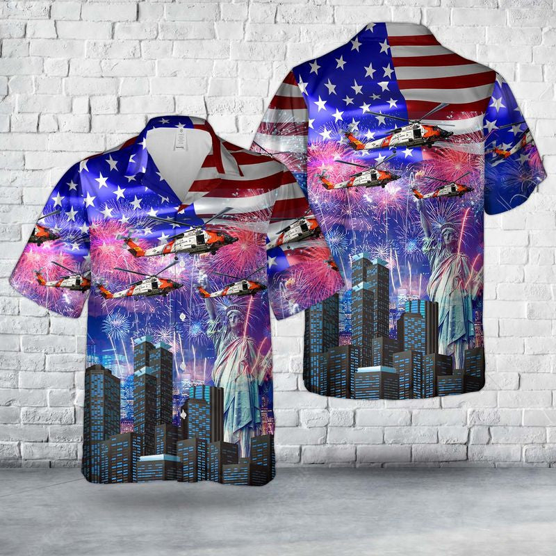 US Coast Guard Sikorsky HH-60J Jayhawk (S-70B-5), 4th Of July Hawaiian Shirt