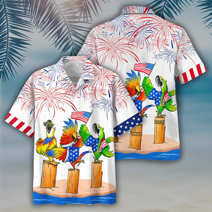 Parrot Hawaiian Shirts - Independence Day Is Coming, Cool Hawaiian Aloha Beach Shirt For 4Th Of Jul