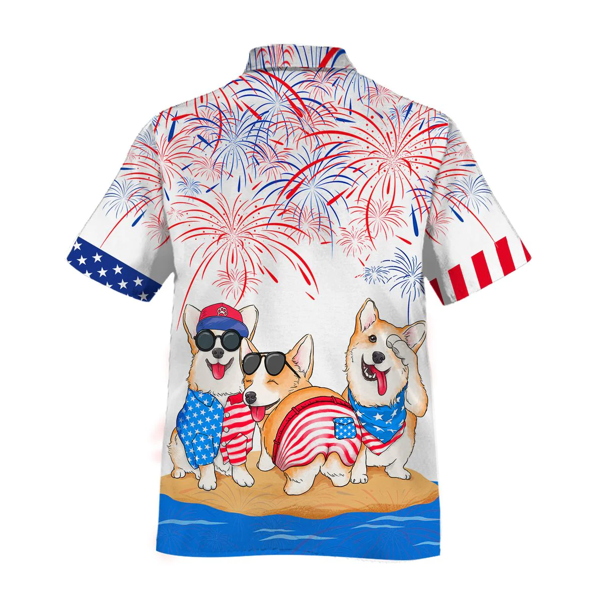 Corgi Hawaiian Shirts For Independence Day Gifts, Happy 4Th Of Jul Hawaiian Aloha Beach Shirts For Dog Lovers