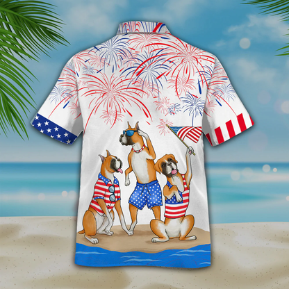 Boxer 3D Full Printed Hawaiian Shirts For Men And Woman, Independence Day Is Coming, Happy 4Th Of July Aloha Beach Shirt