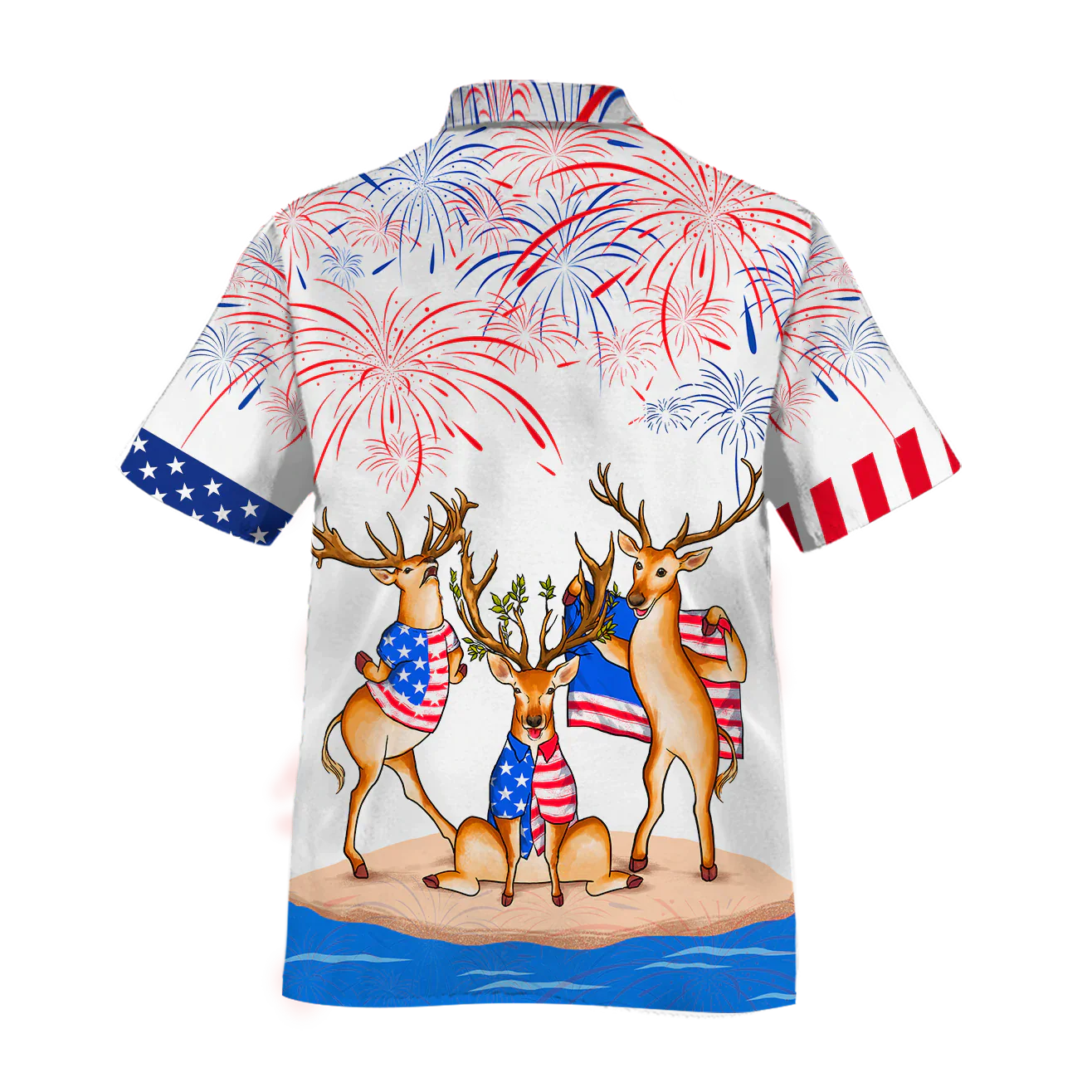 Deer Independence Day Is Coming Hawaiian Shirts For Adults, Deer Hawaii Aloha Beach Shirt For Happy 4Th Of July