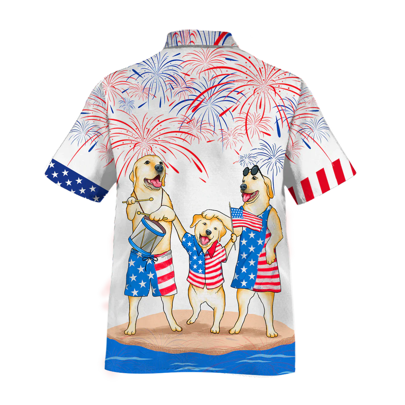 Labrador Family Hawaiian Shirt For Independence Day 4Th Of Jul, Patriotic Hawaiian Shirt For Men And Woman, Dog Hawaii Shirt