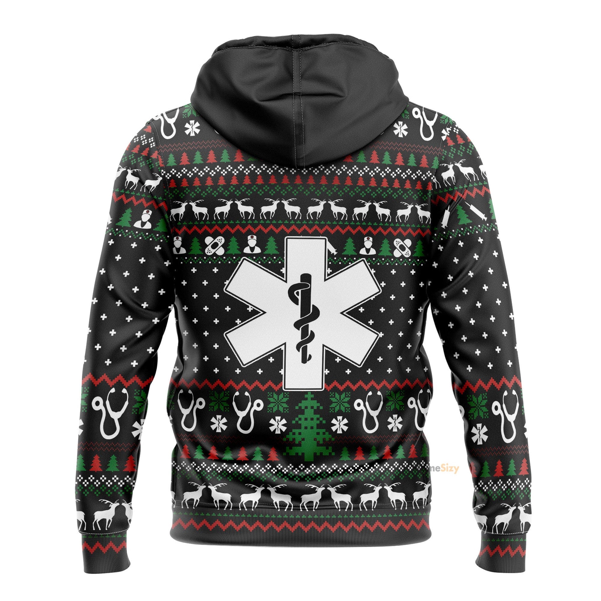  Paramedic Logo Ambulance Ugly Sweater Christmas Pattern Custom Hoodie QT308015