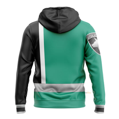 Green Power Rangers S.P.D. Custom Cosplay Costume Hoodie