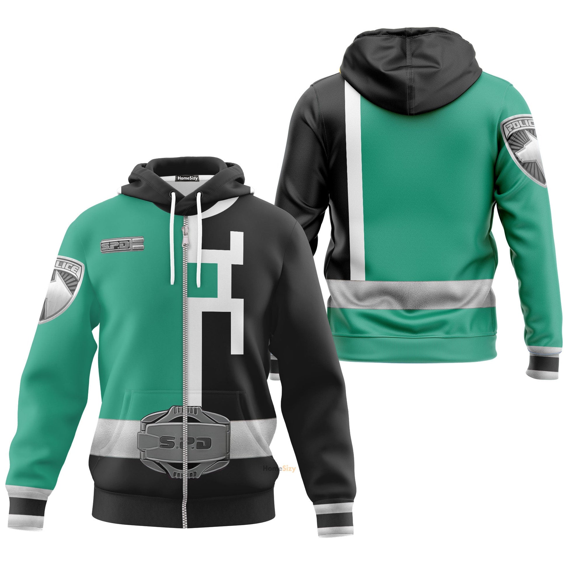 Green Power Rangers S.P.D. Custom Cosplay Costume Hoodie