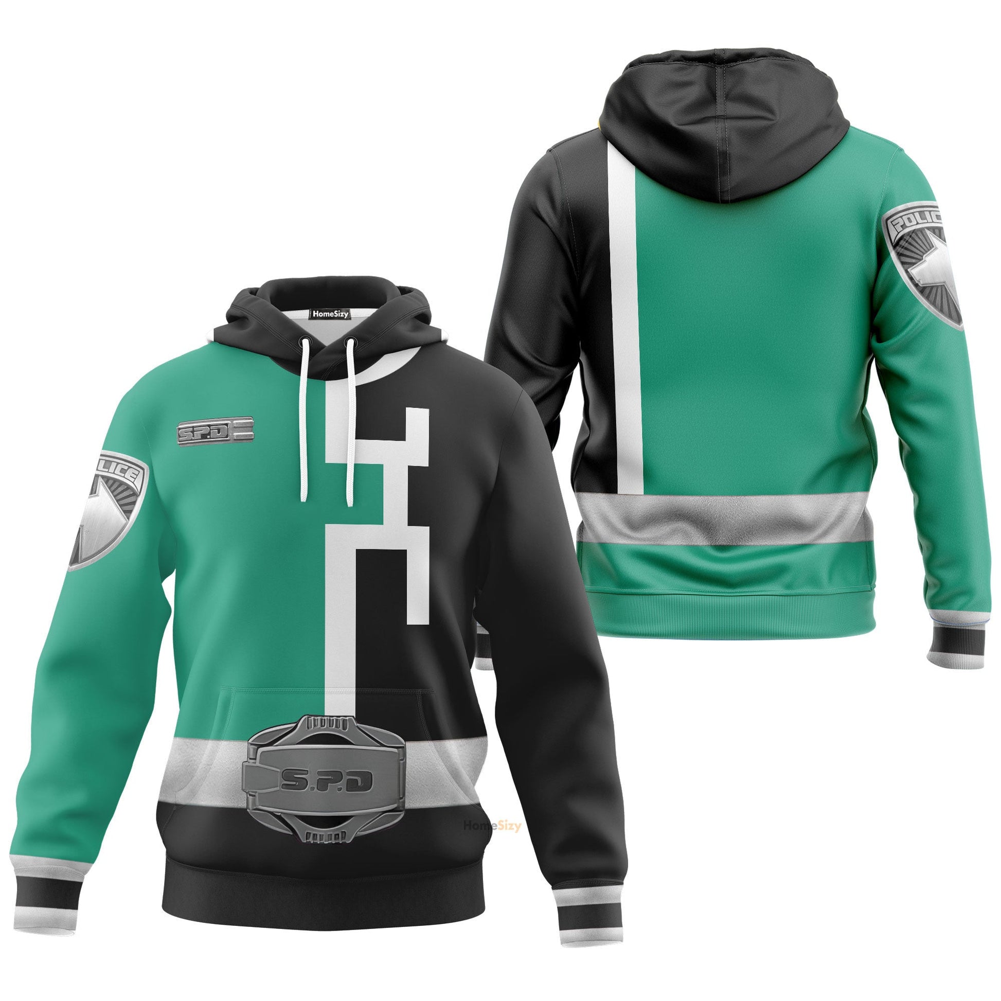 Green Power Rangers S.P.D. Custom Cosplay Costume Hoodie
