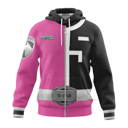 Pink Power Rangers S.P.D. Custom Cosplay Costume Hoodie