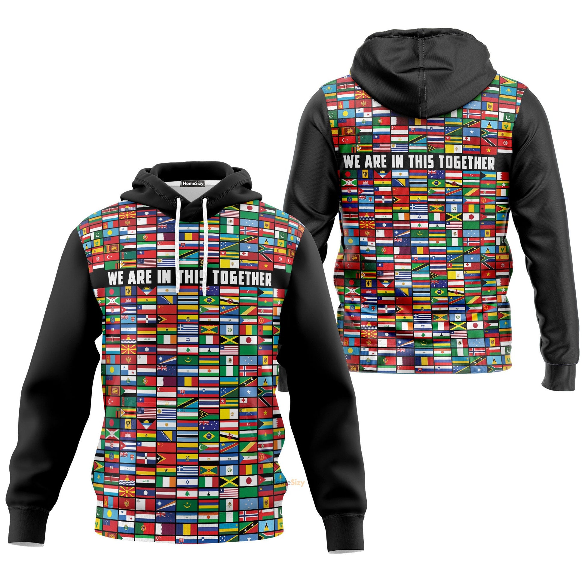  World Flags We Are In This Together Custom Hoodie QT304147Hf