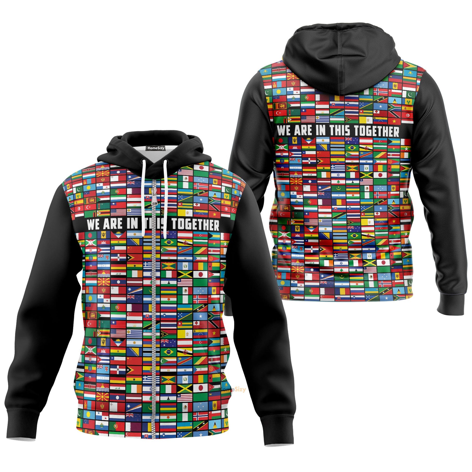 World Flags We Are In This Together Custom Hoodie QT304147Hf