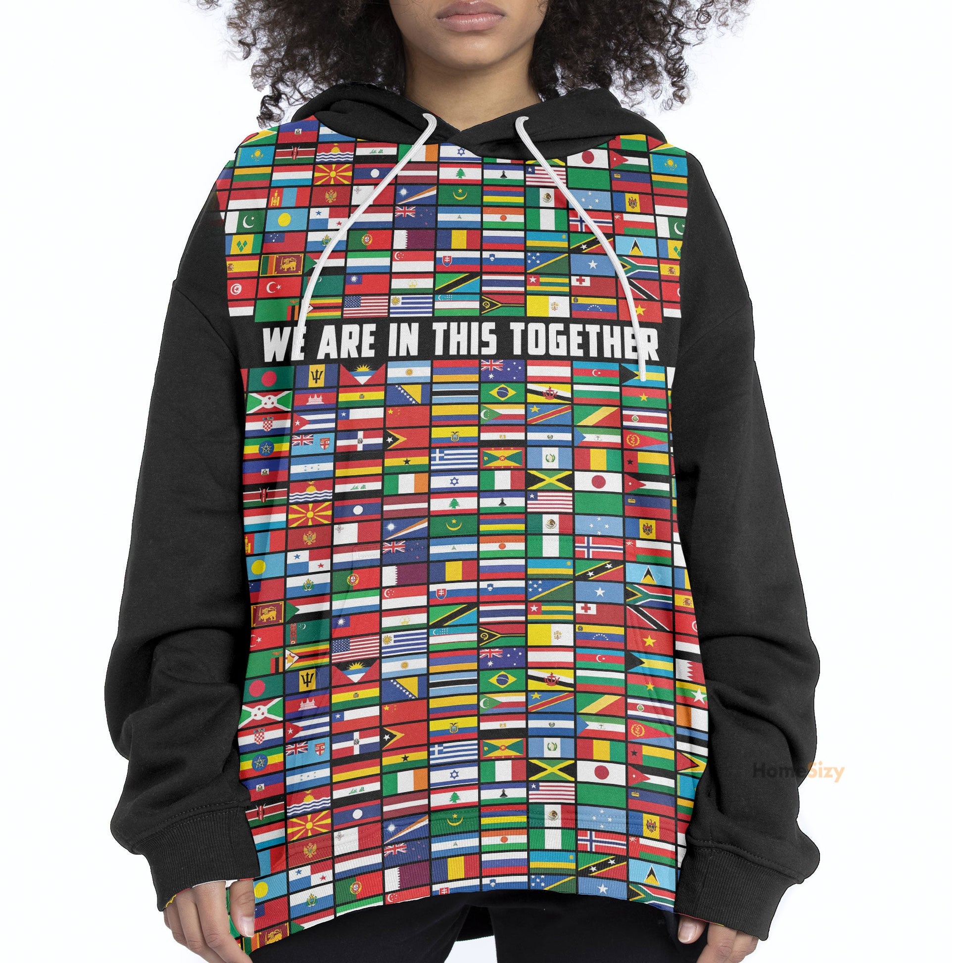  World Flags We Are In This Together Custom Hoodie QT304147Hf