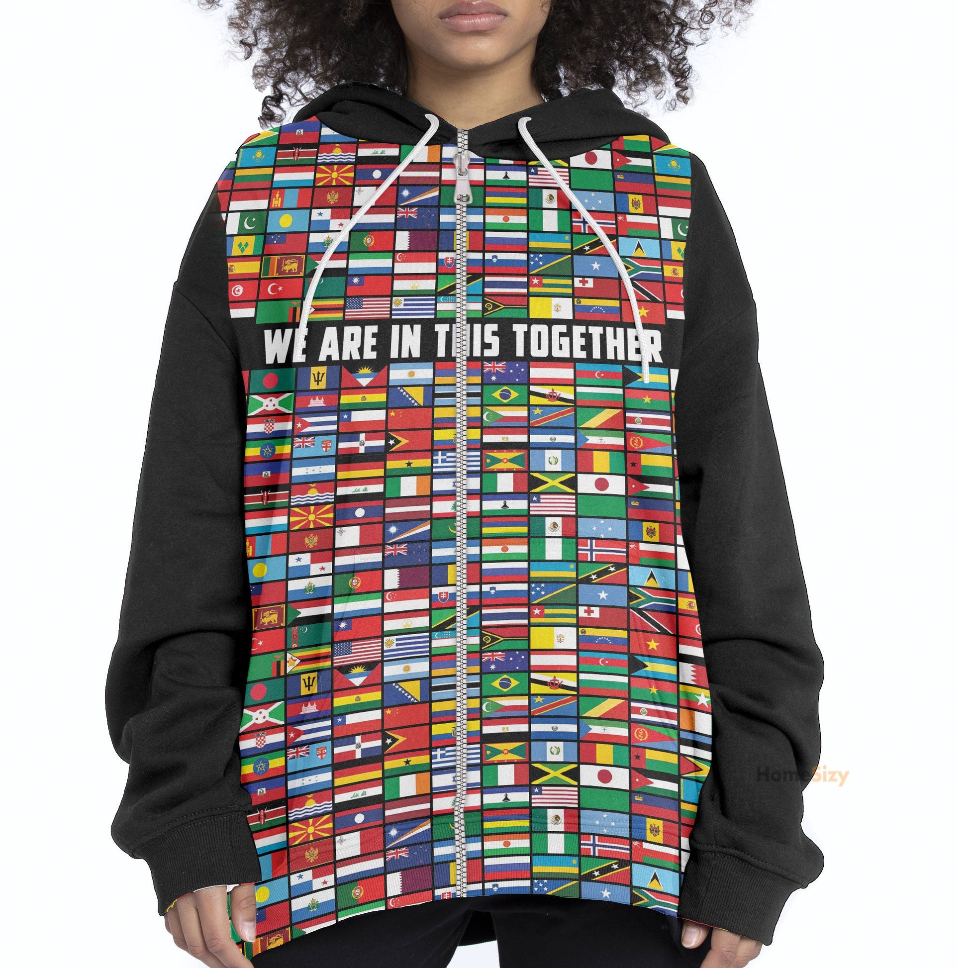  World Flags We Are In This Together Custom Hoodie QT304147Hf