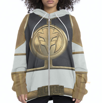 White Mighty Morphin Power Rangers V4 - Cosplay Costume Hoodie QT205136