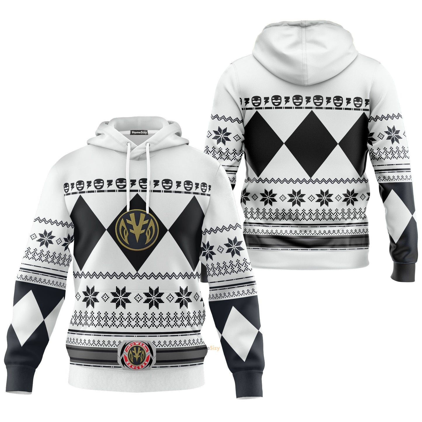 White Mighty Morphin Power Rangers V1 - Cosplay Costume Hoodie QT211320