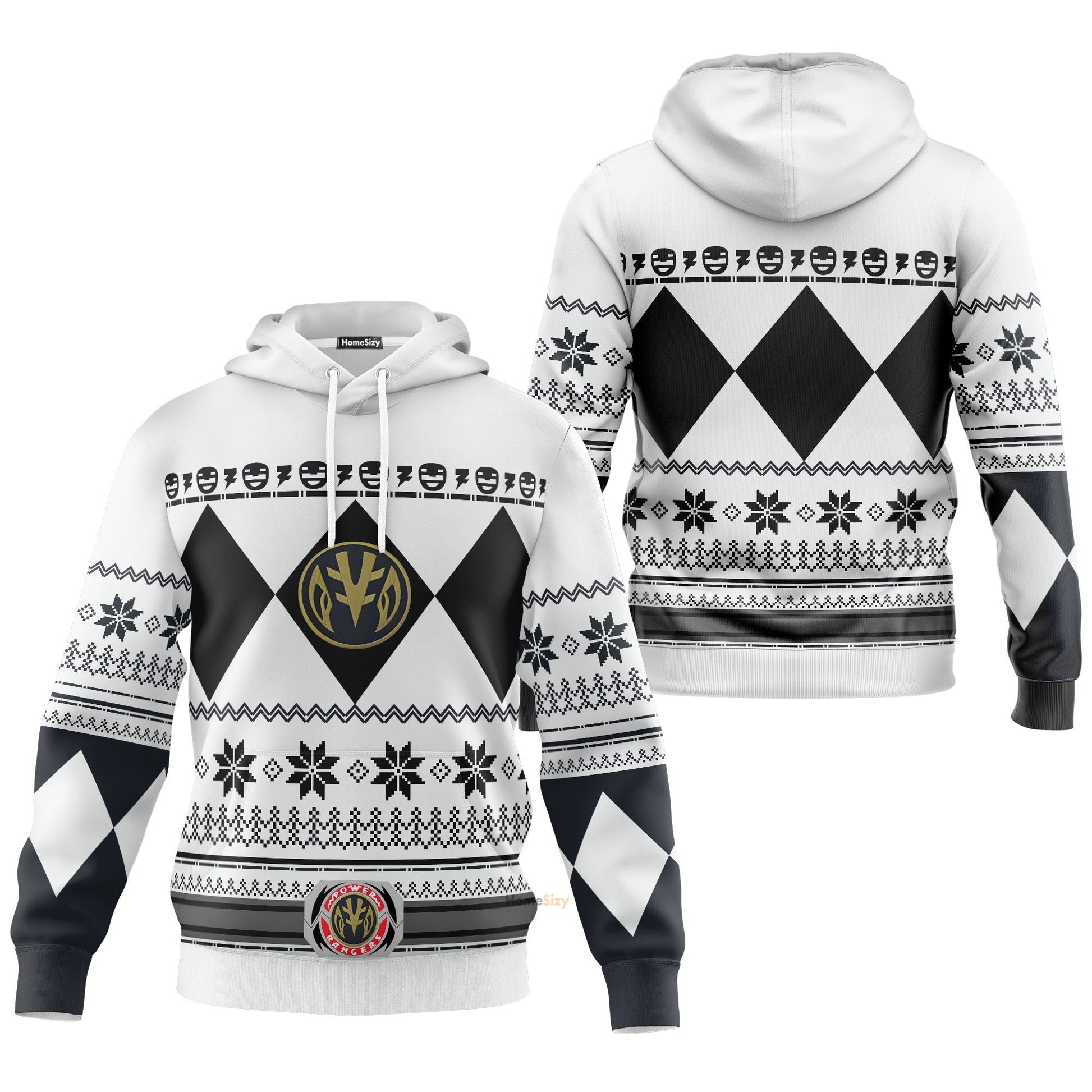 White Mighty Morphin Power Rangers V1 - Cosplay Costume Hoodie QT211320