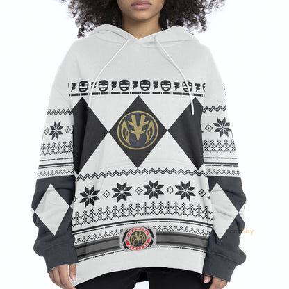 White Mighty Morphin Power Rangers V1 - Cosplay Costume Hoodie QT211320