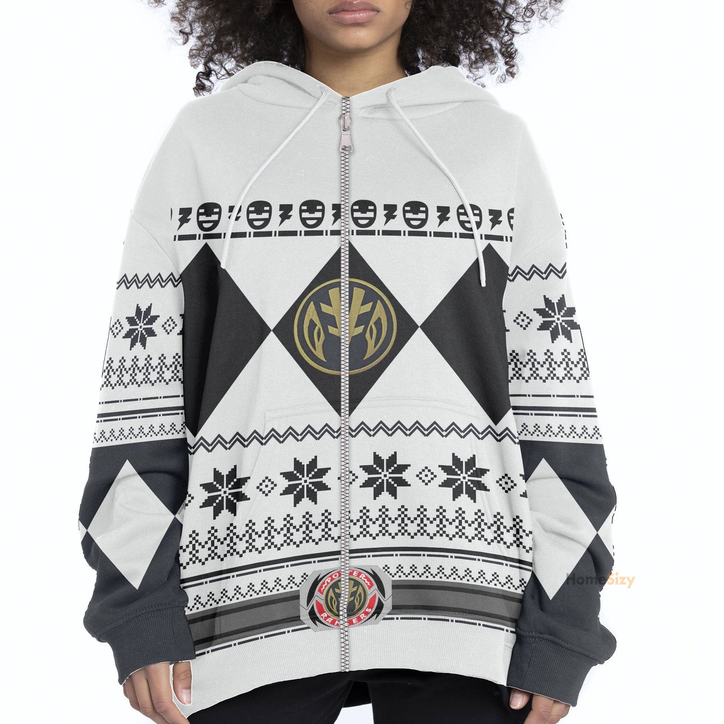 White Mighty Morphin Power Rangers V1 - Cosplay Costume Hoodie QT211320