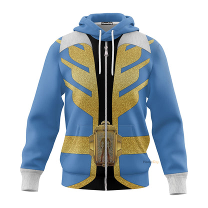 Power Rangers Megaforce Blue Ranger Custom Cosplay Costume Hoodie QT308426