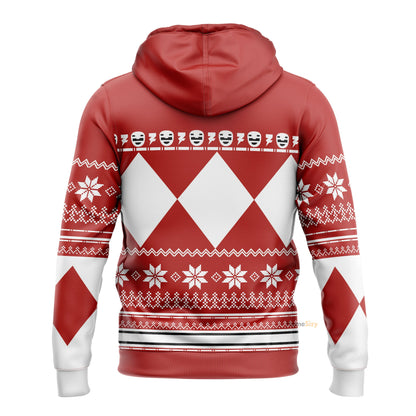 Red Mighty Morphin Power Rangers V1 - Cosplay Costume Hoodie QT210736